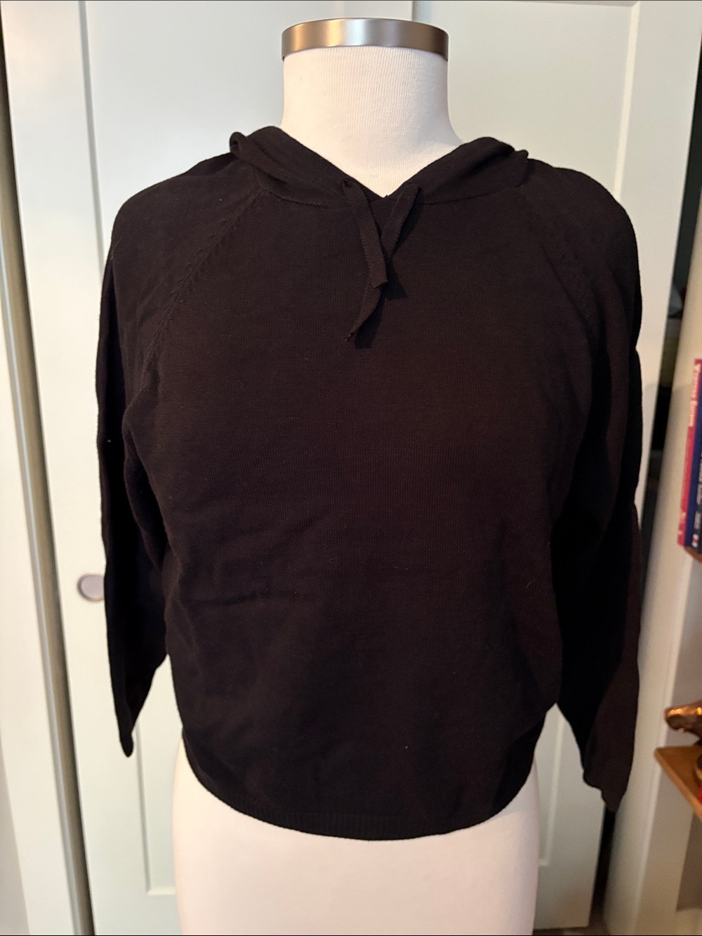 Chaser Black Light sweaterknit  Hooded 3/4 sleeve pullover NWT